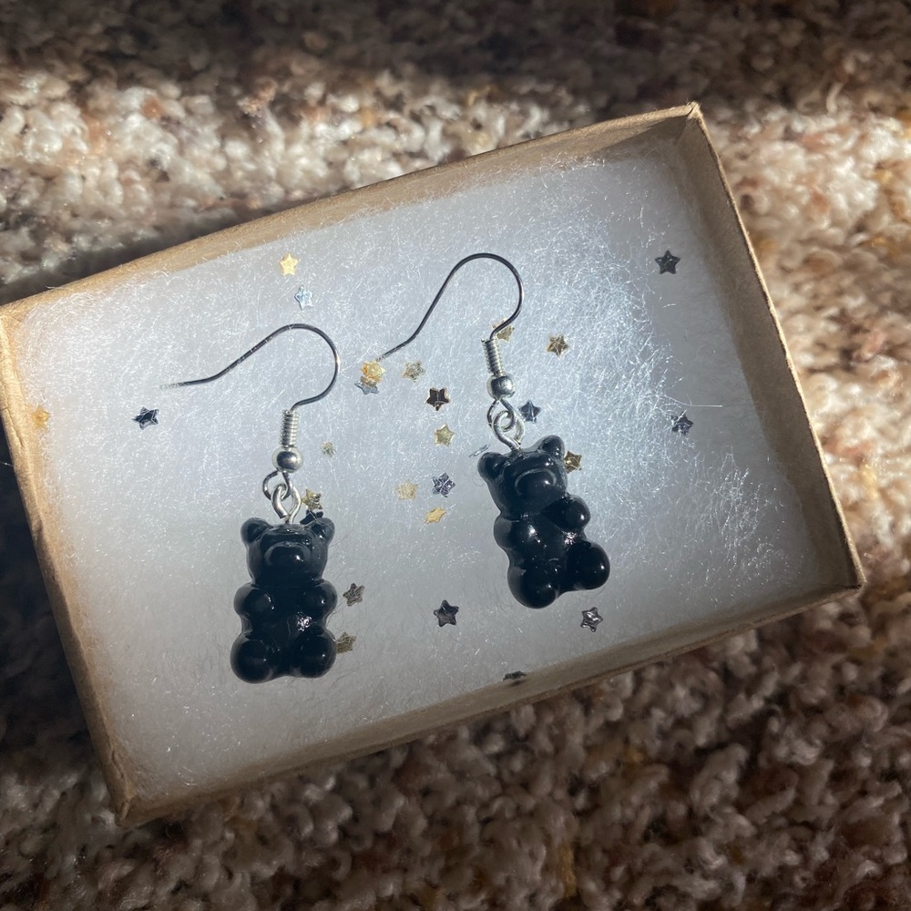 black gummy bear earrings